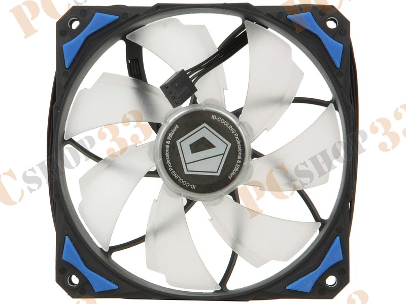 Вентилятор ID-Cooling PL 12025-B d120мм, 600-2200об./мин., подсветка (питание от мат.платы и разъема питания ATA HDD)