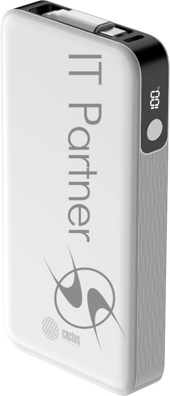 Мобильный аккумулятор Cactus CS-PBFSPA-10000 10000mAh 22.5W 4.5A 2xUSB-C белый