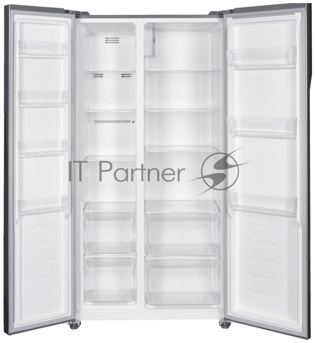 Холодильник KRAFT KF-MS4801DI графит двухкамерный, 316/164 л, морозилка слева, No Frost Side-by-Side