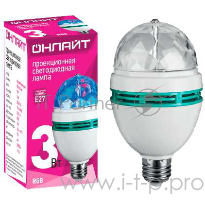 Онлайт Лампы светодиодные Онлайт 61120 Светодиодная лампа OLL-DISCO-3-230-RGB-E27
