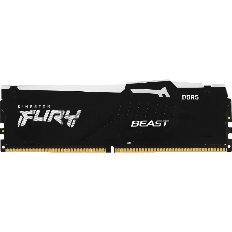 Оперативная память Kingston Fury Beast, DDR5, 16 GB (1x16 GB), 6000 MHz, CL30, с радиатором, RGB, черный