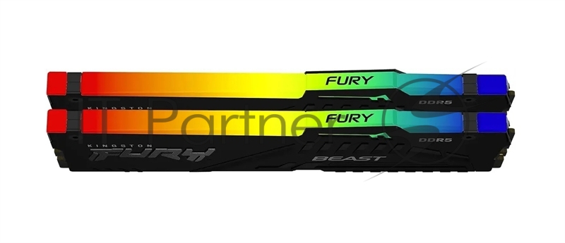 Оперативная память Kingston Fury Beast, DDR5, 32 GB (2x16 GB), 6400 MHz, CL32, радиатор, RGB, чёрный
