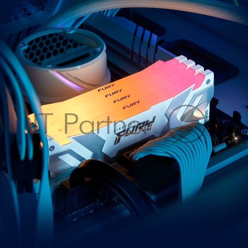 Оперативная память Kingston Fury Renegade, DDR5, 32 GB (2x16 GB), 7200 MHz, CL38, радиатор, RGB, белый