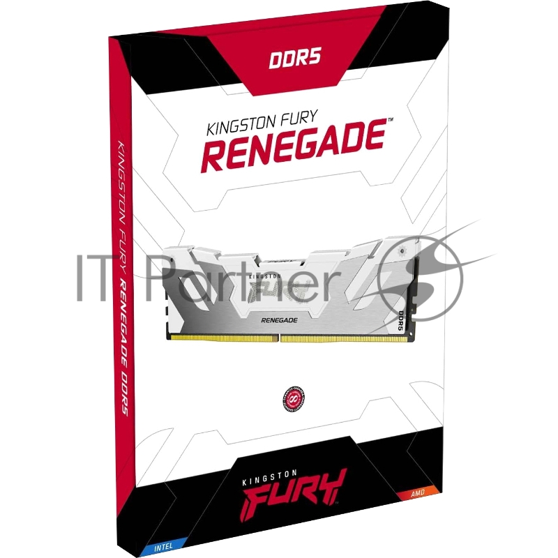 Оперативная память Kingston Fury Renegade, DDR5, 64 GB (2x32 GB), 6400 MHz, CL32, радиатор, RGB, белый