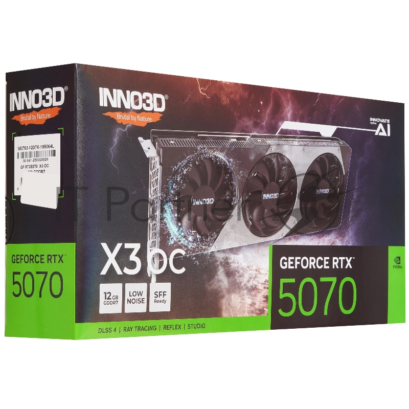 Видеокарта INNO3D RTX5070 ХЗ ОС 12GB GDDR7 192bit 3xDP HDMI 3FAN RTL