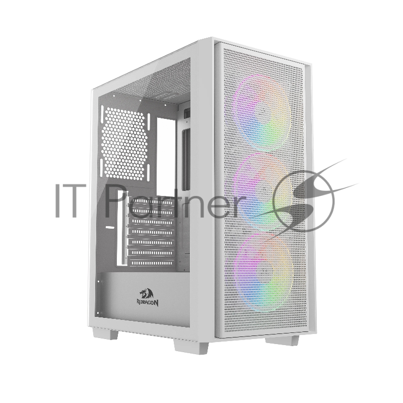 Корпус компьютерный Redragon Paktis3 ITX/Micro-ATX/ATX,3кул12см,бел