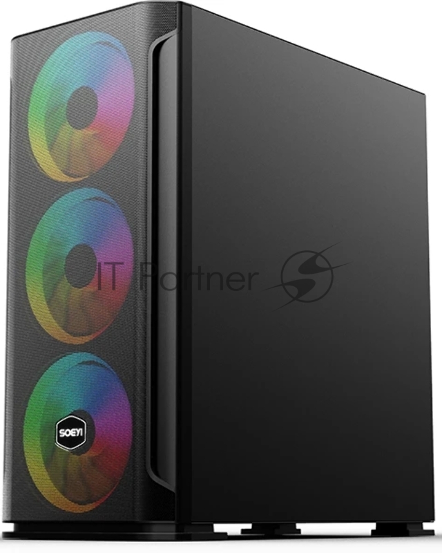 Корпус SOEYI «AX1-B10 SOEYI ATX case with black coating front panel with flat small mesh, without»