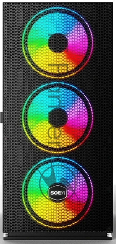 Корпус SOEYI «AX8-B20 SOEYI ATX case with black coating front panel with flat bigger mesh, without»