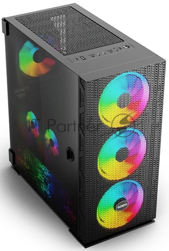Корпус SOEYI «AX8-B20 SOEYI ATX case with black coating front panel with flat bigger mesh, without»