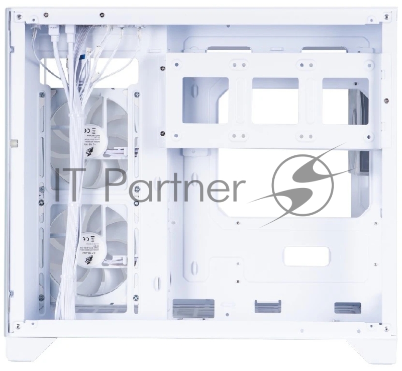 1STPLAYER MEGAVIEW MV6-TP ARGB White / mATX / 3x120mm ARGB fans / MV6-TP-WH-2FC7R-W-1FC7-W