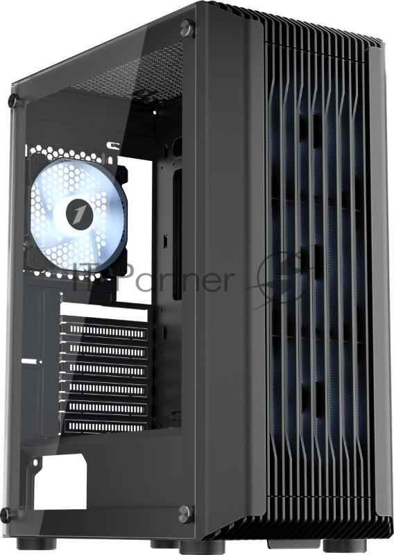 1STPLAYER BULLET HUNTER H6 ARGB Black / ATX / 4x120mm ARGB fans / H6-BK-4F7