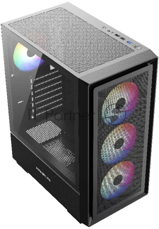 Powercase Mistral AY4B ARGB, Tempered Glass, 4x 120mm ARGB Fans, чёрный, ATX (CMAYB-A4)