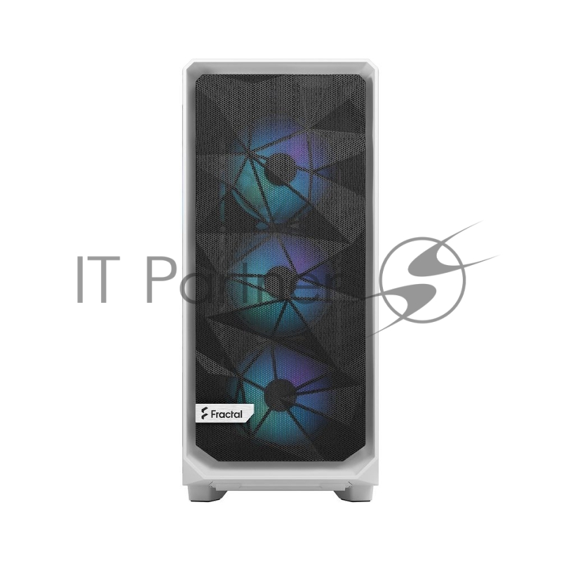 Корпус ПК без блока питания Fractal Design Meshify 2 Compact RGB TG Light Tint, Midi-Tower, 4x120mm RGB, 2xUSB-A 3.2 + 1xUSB 3.2 Type-C ATX, mATX, mITX White
