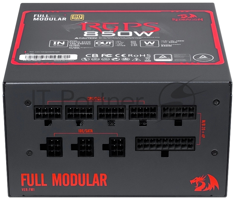 Блок питания для ПК Redragon RGPS-850W 850Вт, модульный, 80+ Gold