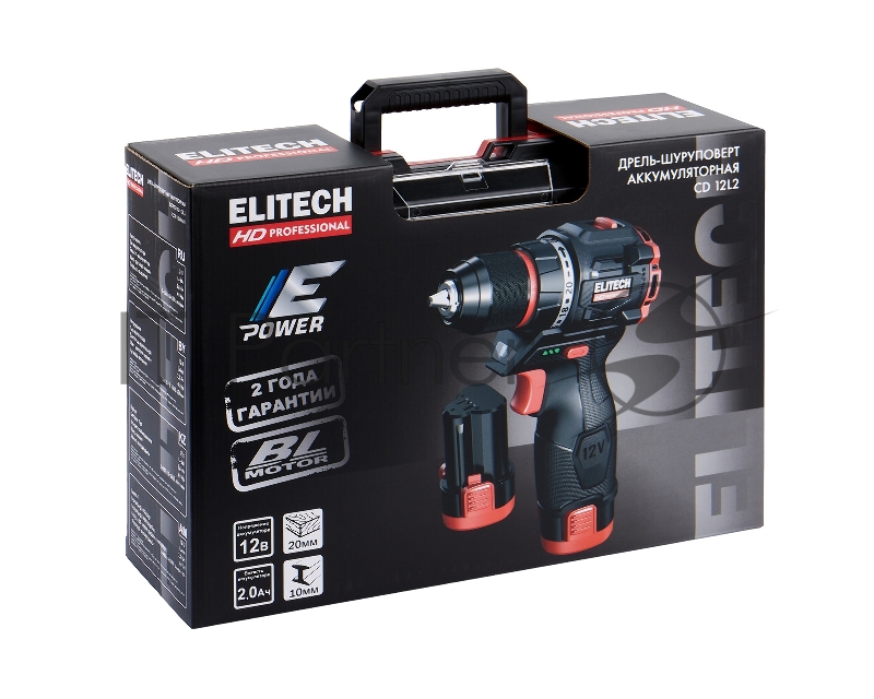Дрель-шуруповерт Elitech CD 12L2 (E2201.038.01) 24Вт аккум. патрон:быстрозажимной (кейс в комплекте) (205713)