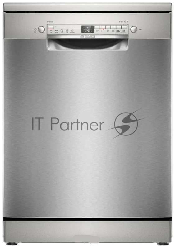 Отдельностоящая посудомоечная машина 60см Bosch SMS2HVI02E Serie 2, Отдельностоящая посудомоечная машина 60см., 3 яруса, 14 комплектов, Silence цвет:нержавеющая сталь Класс A-A-A уровень шума 46 дБ 5 прогр.: Нормальная 65°, Эко 50°, 1-часовая 65°, Пр