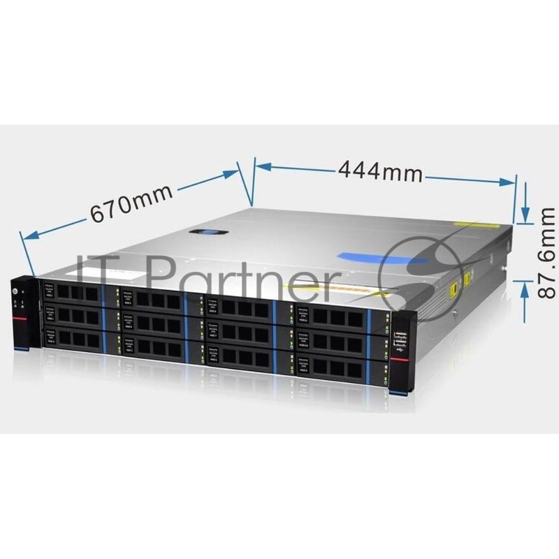 Серверный корпус/ Gooxi RMC2112-670-HS-NV-D 2U 12bay chassis SAS/SATA/NVME backplane rear 2*2.5SAS/SATA 1300W 1+1 EU power cables rail kit
