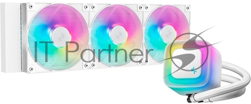 Система водяного охлаждения Deepcool LE360 WH V2 ARGB Soc-AM5/AM4/1200/1700/1851 белый 4-pin 19-31.6dB Al 250W 1632gr Ret (R-LE360-WHAMMN-G-2)