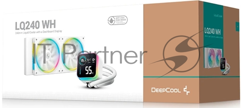 Система водяного охлаждения Deepcool LQ240 Wh ARGB Soc-AM5/AM4/1200/1700/1851 белый 4-pin 38.71dB Al LCD 300W 1530gr Ret (R-LQ240-WHDSMC-G-1)