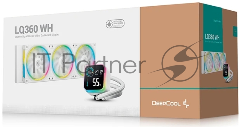 Система водяного охлаждения Deepcool LQ360 Wh ARGB Soc-AM5/AM4/1200/1700/1851 белый 4-pin 38.71dB Al LCD 350W 1840gr Ret (R-LQ360-WHDSMC-G-1)