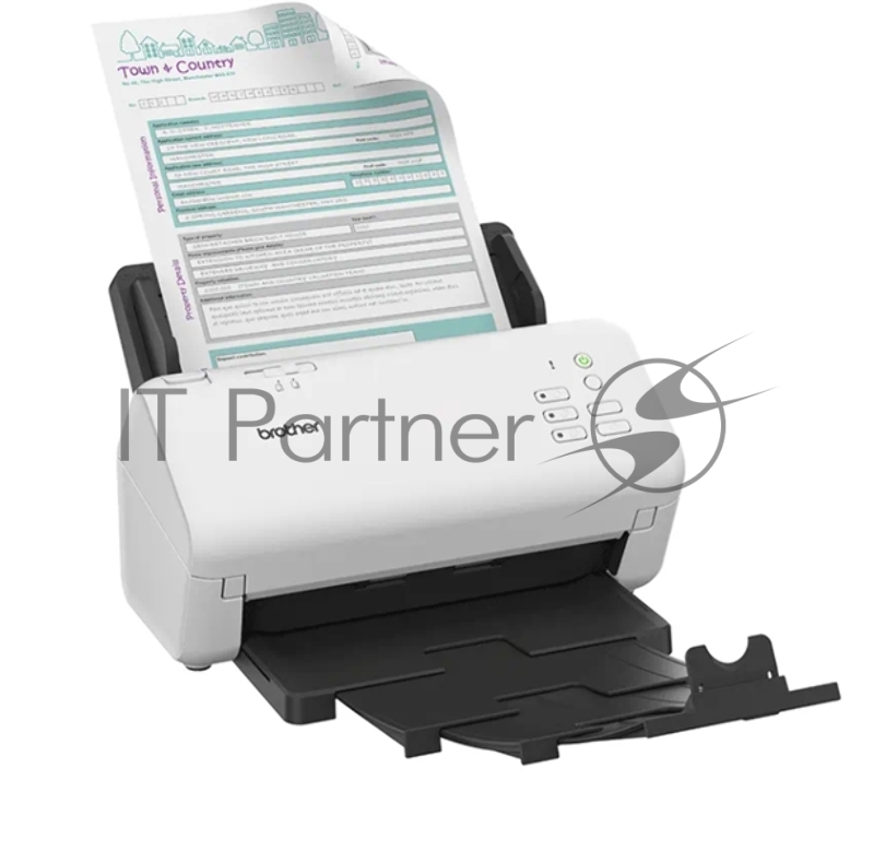 Brother Документ-сканер ADS-4300N, A4, 40 стр/мин, цветной, 1200 dpi, Duplex, ADF80, USB 3.0, LAN, Scan to Net, Ex.ADS-2400N