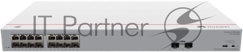 Коммутатор HUAWEI S110-16LP2SR (16*10/100/1000BASE-T ports, 2*GE SFP ports, PoE+, AC power)