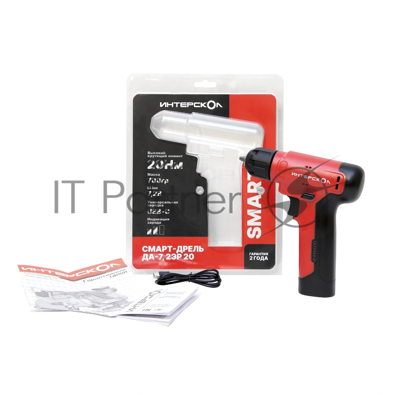 Дрель-шуруповерт аккумуляторная ДА-7,2ЭР 20 874.3.0.00 INTERSKOL