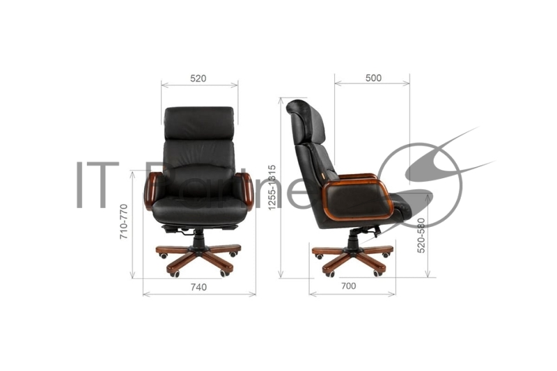 Кресло компьютерное Chairman 417 Россия нат.кожа/экокожа черный (мультиблок)