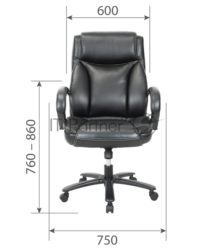 Кресло компьютерное Chairman CH400 рециклированная кожа, черный