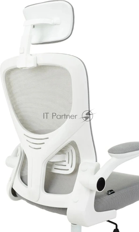 Кресло руководителя Бюрократ Aster серый с подголов. крестов. пластик пластик белый