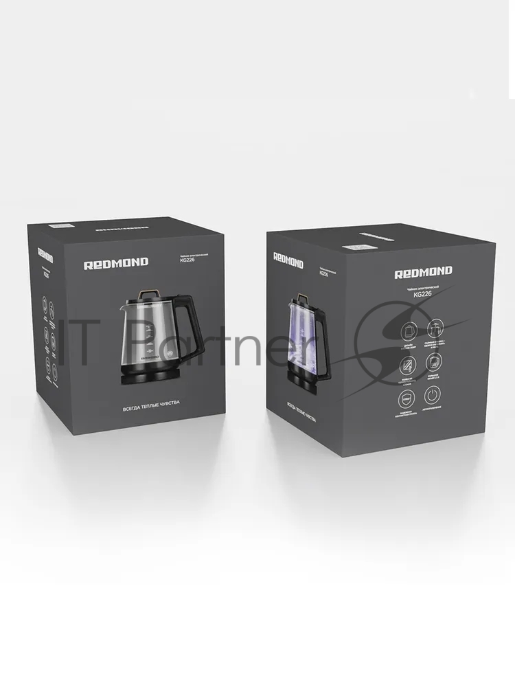 Чайник Redmond KG-226, черный с деревом