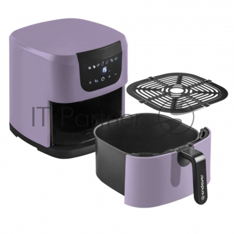 Аэрогриль Endever Skyline AF-127, фиолетовый, мощность 1800 Вт, объем 4,5 л, 7 авторежимов, температура 80-200 С, 2 шт/уп.