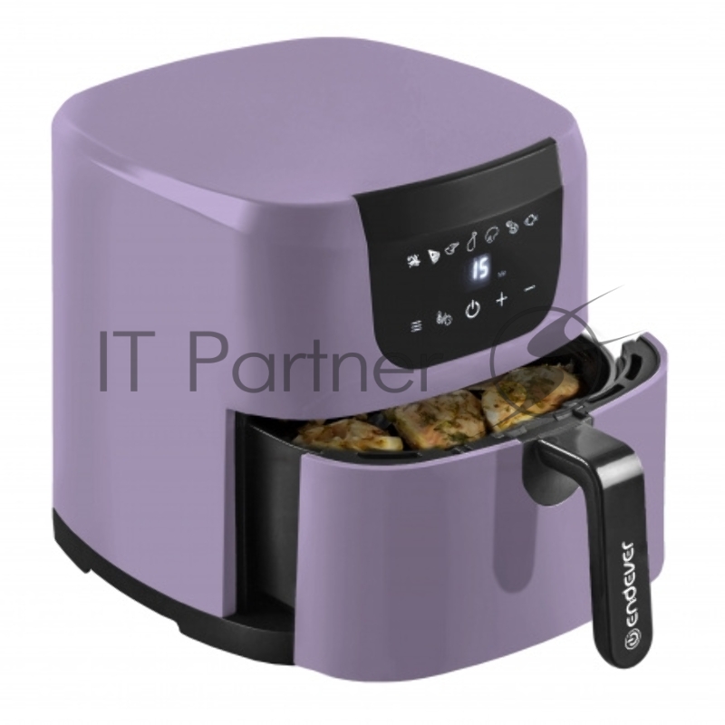 Аэрогриль Endever Skyline AF-127, фиолетовый, мощность 1800 Вт, объем 4,5 л, 7 авторежимов, температура 80-200 С, 2 шт/уп.