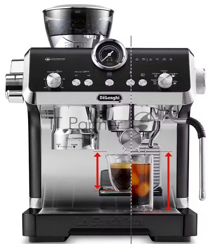 Кофеварка рожковая DELONGHI EC9555 ВК черный, исп. кофе - молотый/зерновой, 2 л, 1550 Вт, 19 Бар