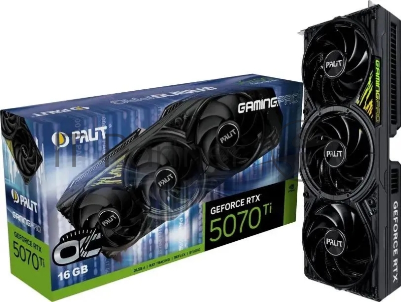 Видеокарта Palit PCI-E 5.0 RTX5070Ti GAMINGPRO OC NVIDIA GeForce RTX 5070TI 16Gb 256bit GDDR7 2295/28000 HDMIx1 DPx3 HDCP Ret