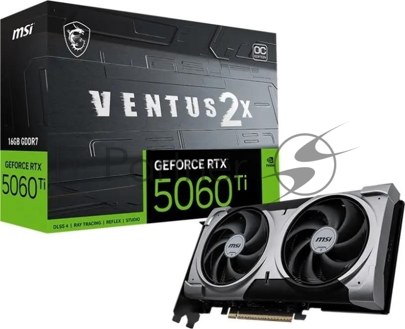 Видеокарта MSI PCI-E 5.0 RTX 5060 Ti 16G VENTUS 2X OC PLUS NVIDIA GeForce RTX 5060TI 16Gb 128bit GDDR7 2617/28000 HDMIx1 DPx3 HDCP Ret