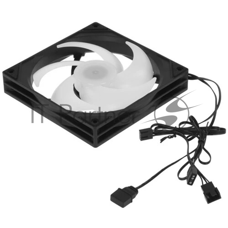 Вентилятор Powercase M53-14 ARGB черный 140x140x25mm (PWM, 80шт./кор, 4pin PWM (M+F)+ 3pin ARGB (M+F), 600-1800±10% об/мин)