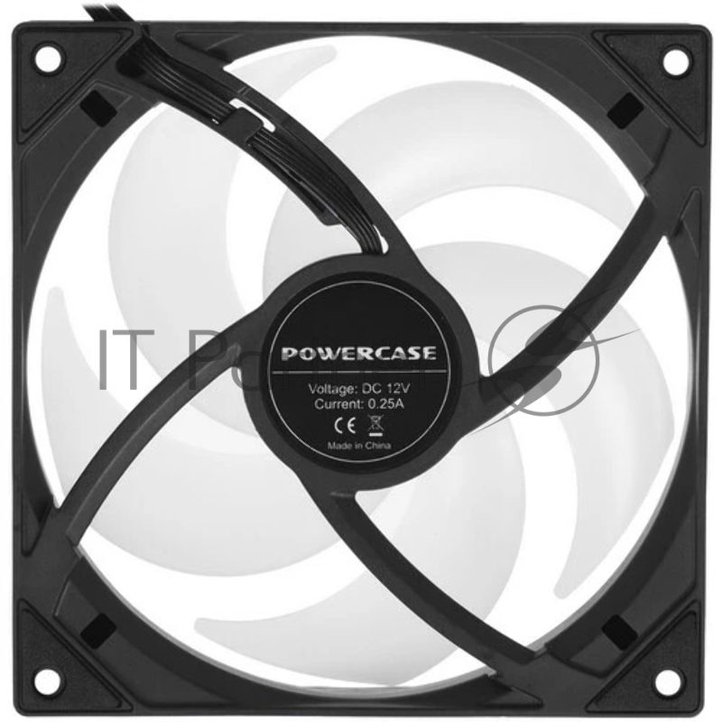 Вентилятор Powercase M53-14 ARGB черный 140x140x25mm (PWM, 80шт./кор, 4pin PWM (M+F)+ 3pin ARGB (M+F), 600-1800±10% об/мин)