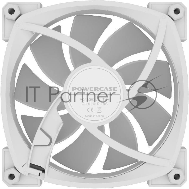 Вентилятор Powercase M55MR-12W ARGB белый 120x120x25mm (PWM, 100шт./кор, 4pin PWM (M+F)+ 3pin ARGB (M+F), 600-1500±10% об/мин)