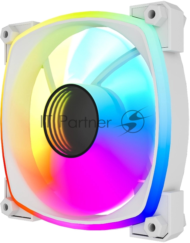 Вентилятор Powercase M55MR-12W ARGB белый 120x120x25mm (PWM, 100шт./кор, 4pin PWM (M+F)+ 3pin ARGB (M+F), 600-1500±10% об/мин)
