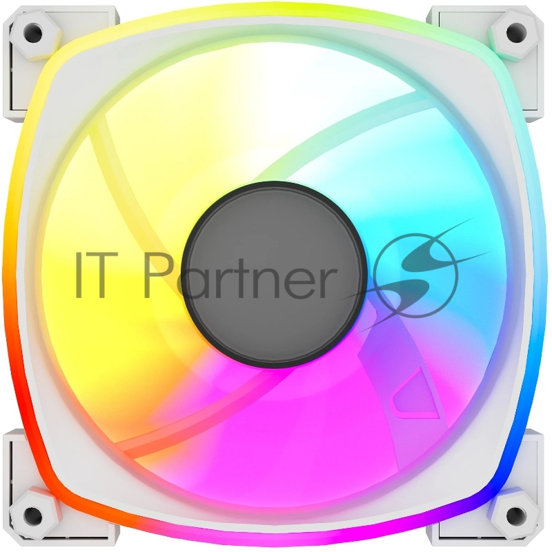 Вентилятор Powercase M55MR-12W ARGB белый 120x120x25mm (PWM, 100шт./кор, 4pin PWM (M+F)+ 3pin ARGB (M+F), 600-1500±10% об/мин)
