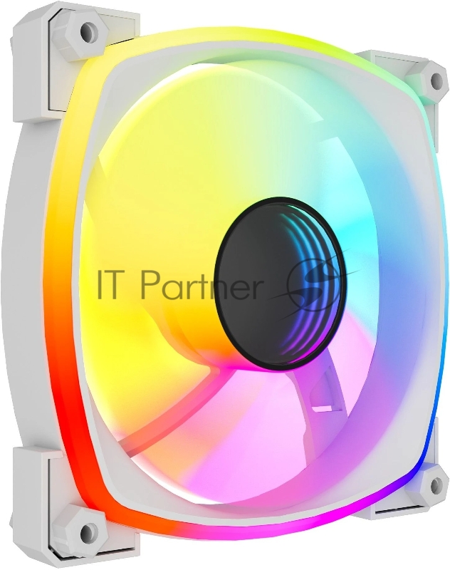 Вентилятор Powercase M55MR-12W ARGB белый 120x120x25mm (PWM, 100шт./кор, 4pin PWM (M+F)+ 3pin ARGB (M+F), 600-1500±10% об/мин)