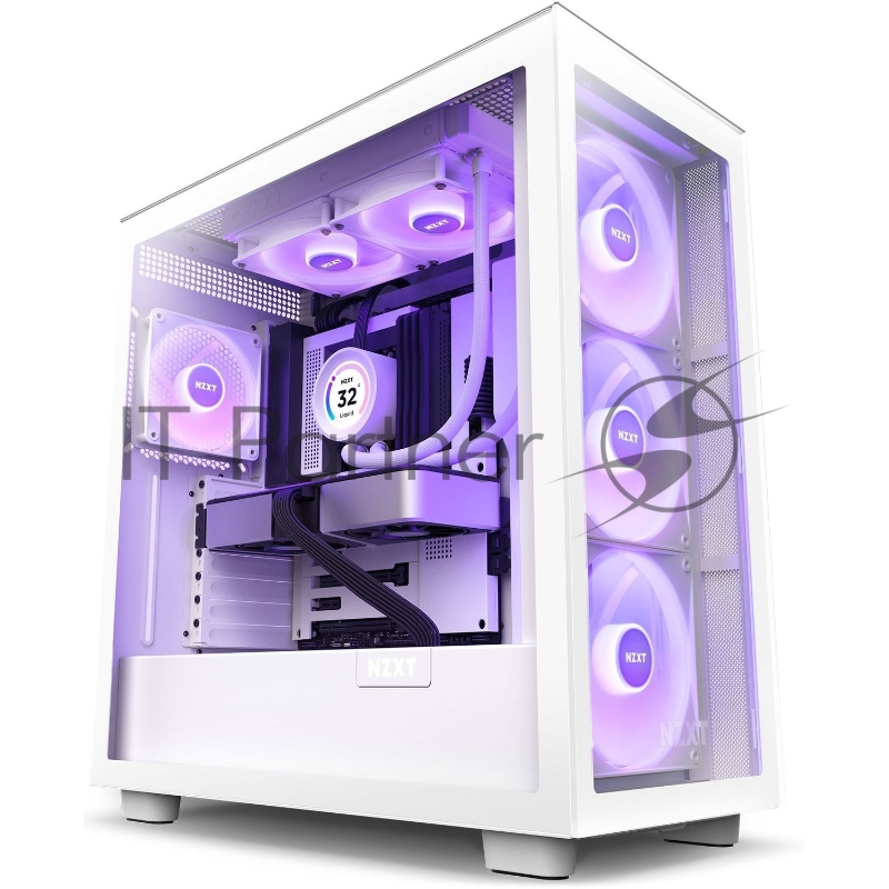 Система жидкостного охлаждения NZXT Kraken Elite 240 RGB (250W, 240mm, LED temp., White, RGB/ Fans: 1xF240 RGB Core Fan, 75.12CFM, 30dBA, 2400RPM/ Pump height 65mm, 2800RPM, Rad thickness 27mm/ S: 1851, 1700, 1200, 115X, AM5, AM4)