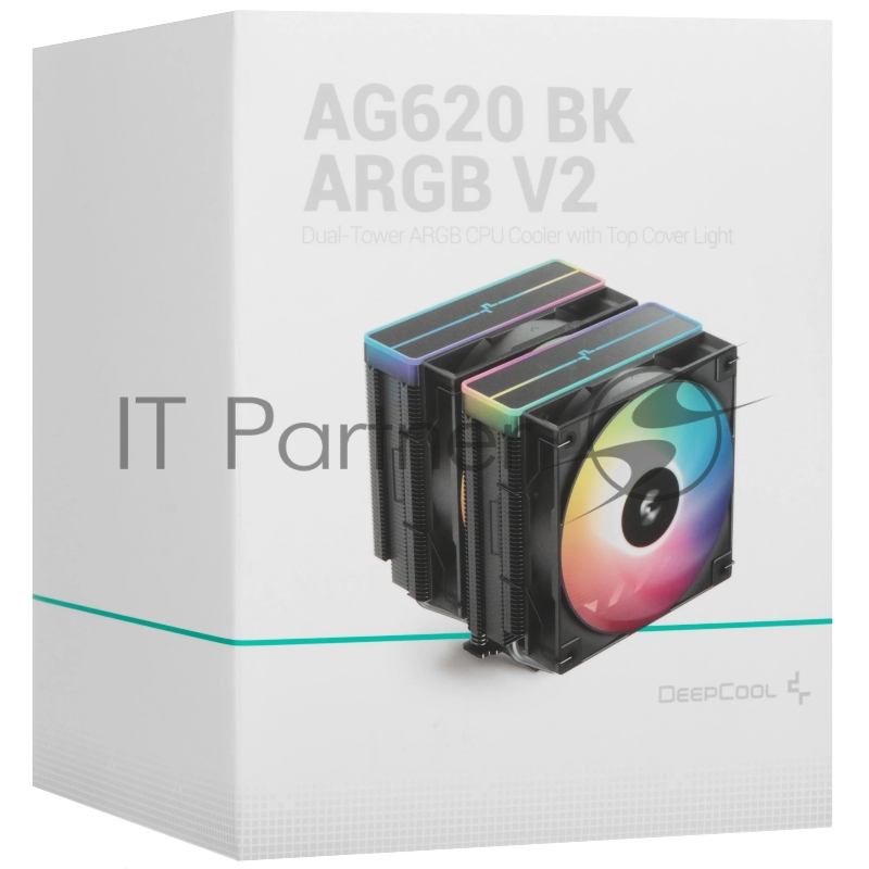 Кулер для процессора DEEPCOOL AG620 BK ARGB V2 LGA20XX/1700/1200/115X/AM5/AM4 (9шт/кор, TDP 260W, PWM, ARGB DUAL Fan 120mm, 6 тепл. трубок, черный) RET