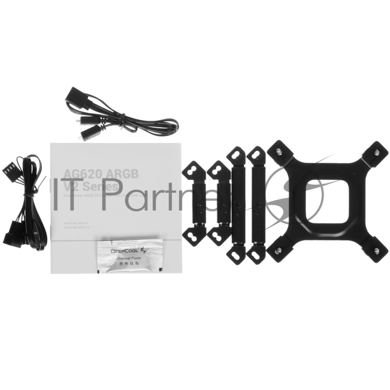 Кулер для процессора DEEPCOOL AG620 BK ARGB V2 LGA20XX/1700/1200/115X/AM5/AM4 (9шт/кор, TDP 260W, PWM, ARGB DUAL Fan 120mm, 6 тепл. трубок, черный) RET