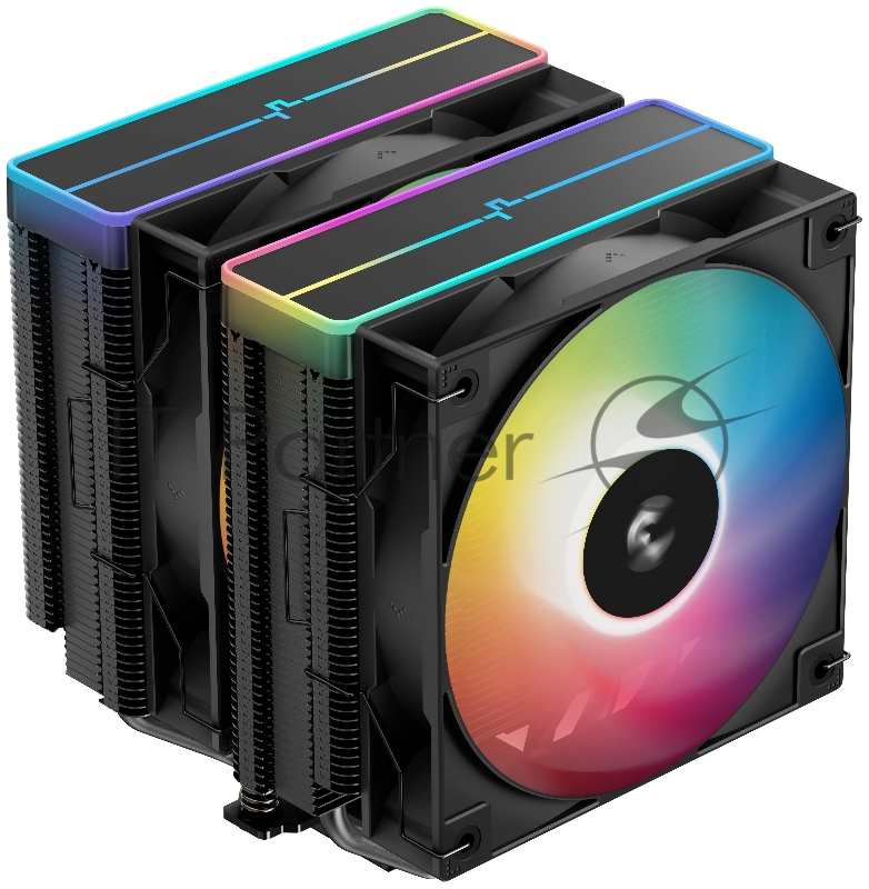 Кулер для процессора DEEPCOOL AG620 BK ARGB V2 LGA20XX/1700/1200/115X/AM5/AM4 (9шт/кор, TDP 260W, PWM, ARGB DUAL Fan 120mm, 6 тепл. трубок, черный) RET