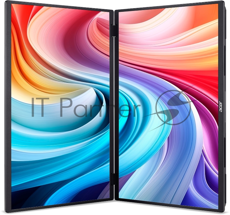 Монитор Acer PD193QEbmiuux 18,5, Double Portable monitor, UltraThin Black, 16:9, IPS, 1920x1080, 4ms, 250cd, 100Hz, 1xHDMI + 2xType-C(15W) + SPK + Audio Out, Speakers 2Wx2, sync: FreeSync, Vesa:100x100