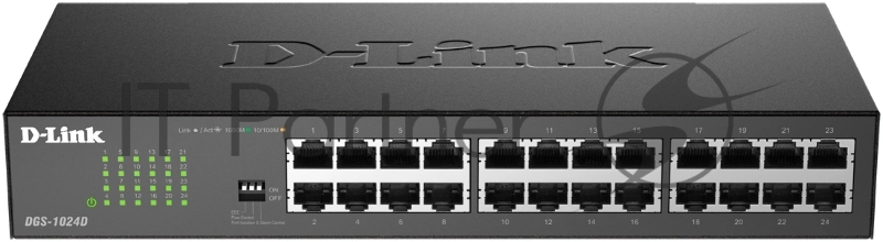 Неуправляемый коммутатор D-Link DGS-1024D/J1A с 24 портами 10/100/1000Base-T