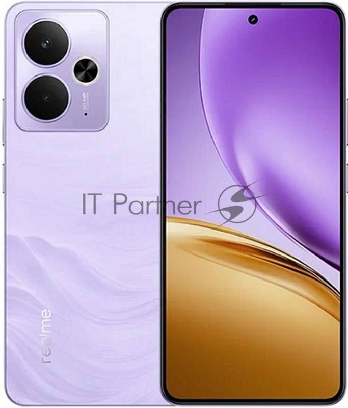 Смартфон Realme RMX5078 14T 5G 256Gb 12Gb фиолетовый моноблок 3G 4G 2Sim 6.67 1080x2400 Android 15 50Mpix 802.11 a/b/g/n/ac NFC GPS GSM900/1800 GSM1900 Protect