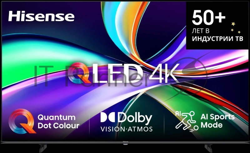 Телевизор ЖК 85 Hisense/ 85, QLED, Ultra HD, Smart TV (ОС VIDAA U9), Wi-Fi, DVB-T2/T/C/S2/S, 2х15W, CI+(1.4), 3хHDMI, 2хUSB, Works with Alexa, Alexa Built-in, VIDAA Voice, Yandex, Black, 2025